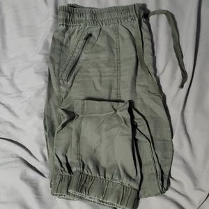 Army Green Elastic waist and ankle pants